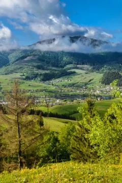 Mountains in clouds in ukraine Stock Photos