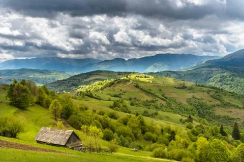 Mountains in clouds in ukraine Foto stock