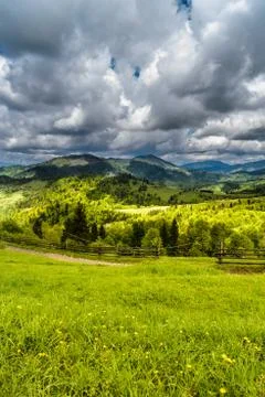 Mountains in clouds in ukraine Stock Photos