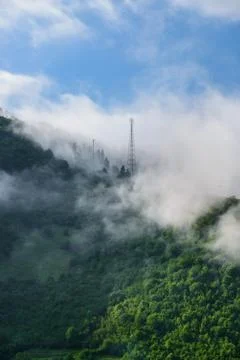 Mountains in clouds in ukraine Stock Photos