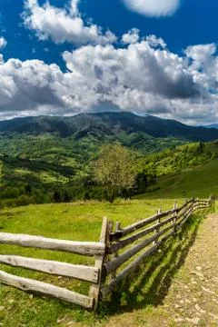 Mountains in clouds in ukraine Stock Photos