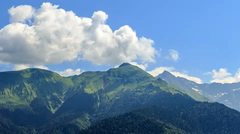 Mountains with clouds. Zoom. Time Lapse. HDR. Sochi, Russia. 4K Vídeo Stock 53836169