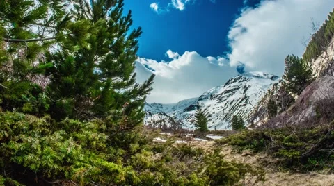Mountains Cloudy Nature Motionlapse 4k Video stock 62376982