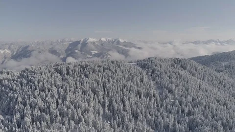 Mountains covered with snow by drone Video stock 125968166