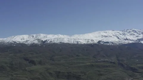 Mountains Covered in Snow (Pan View) Stock Footage 207021606
