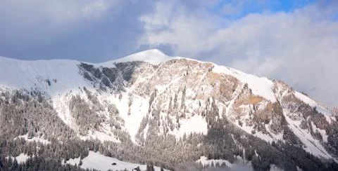 Mountains covered with snow Stock Photos