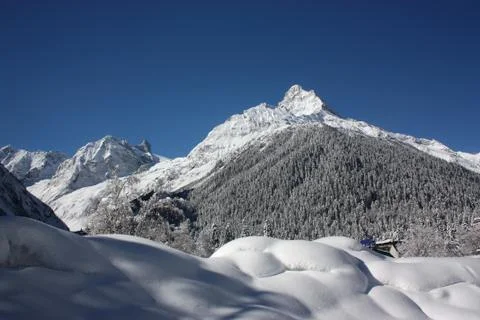 Mountains covered with snow 写真素材