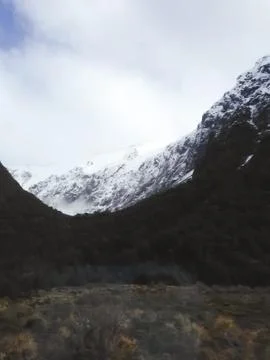 Mountains covered with snow Stock Photos