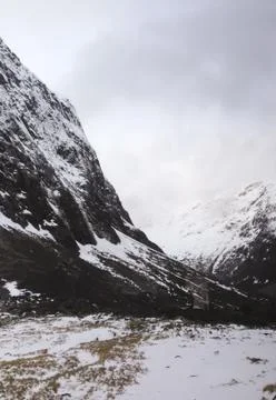 Mountains covered with snow Stock Photos