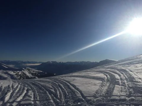Mountains Covered in Snow Stock Photos