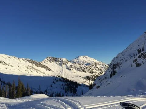Mountains Covered in Snow Stock Photos