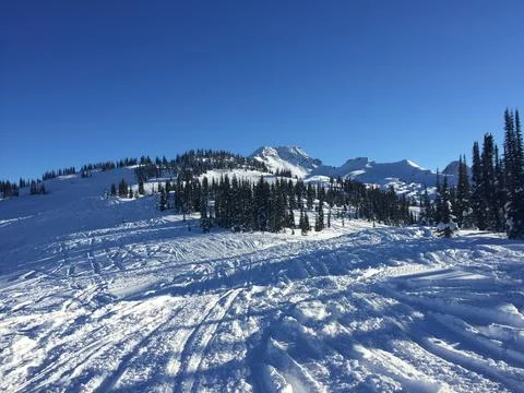 Mountains Covered in Snow Stock Photos