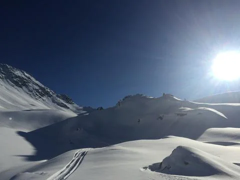 Mountains Covered in Snow Stock Photos