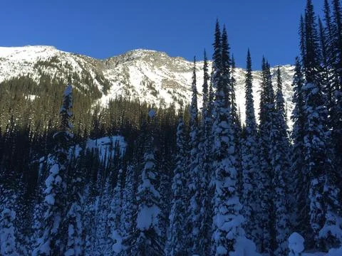 Mountains Covered in Snow Stock Photos