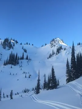 Mountains Covered in Snow Stock Photos