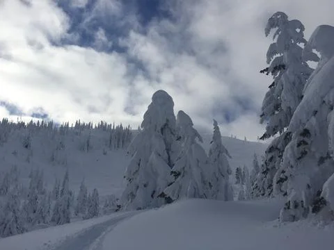Mountains Covered in Snow Stock Photos