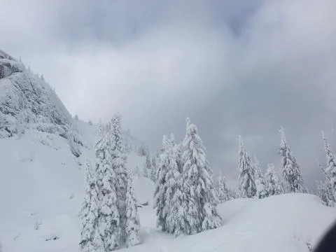 Mountains Covered in Snow Stock Photos