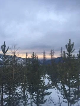 Mountains Covered in Snow Stock Photos