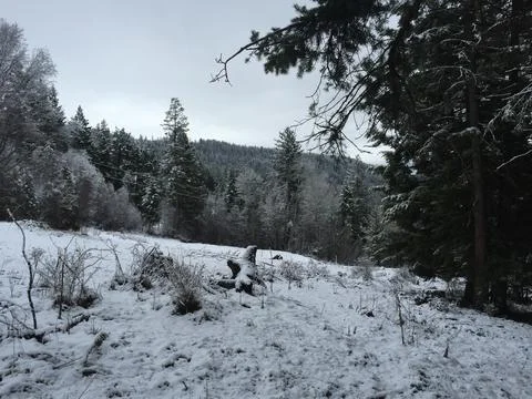 Mountains Covered in Snow Stock Photos