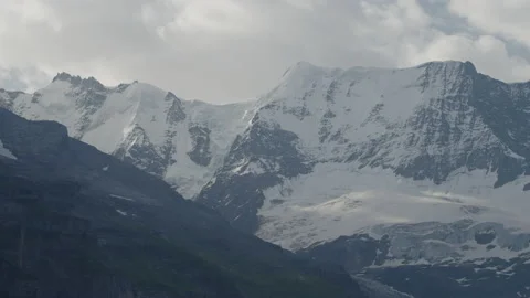 Mountains covered in snow, view from Murren timelapse Stock Footage 166627005