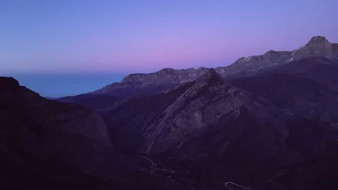 Mountains in a crimson sunset Stock Footage 171301404