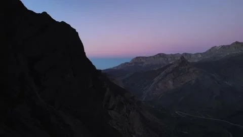 Mountains in a crimson sunset Stock Footage 171301539