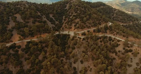 Mountains of cyprus. view from above. Mountain road Stock Footage 97299407