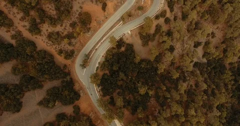Mountains of cyprus. view from above. Mountain road. cliff road Stock Footage 97299547
