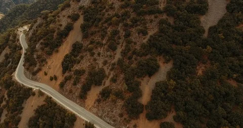 Mountains of cyprus. view from above. Mountain road. cliff road Stock Footage 97299604