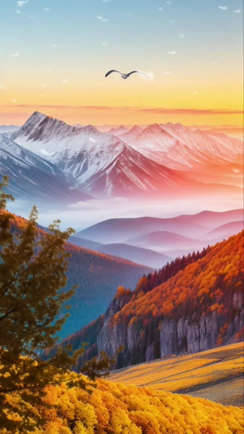 Mountains dan autumn Stock Footage 280107034