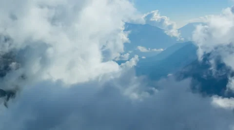 Mountains in dense clouds Stock Footage 37069258