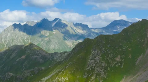 Mountains in dense clouds time lapse Stock Footage 37069406