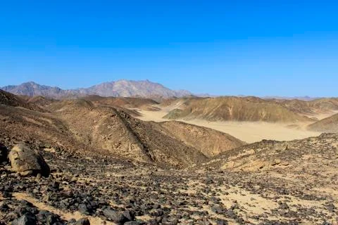 The mountains in the desert Stock Photos