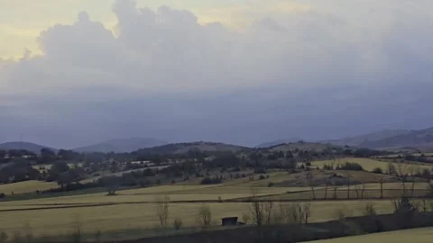 Mountains in the distance with a few. Stock Footage 284642846