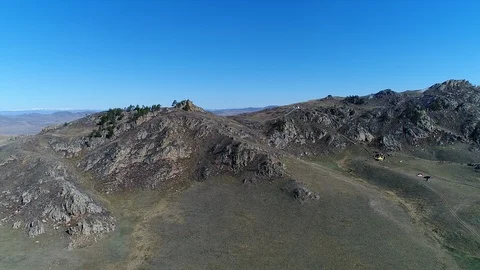 Mountains in the distance Stock Footage 122581299