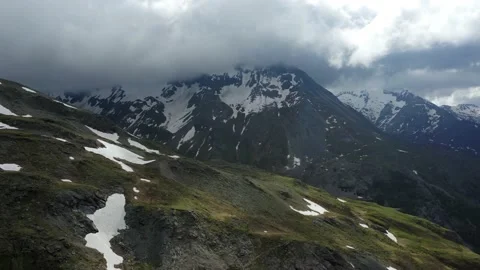 Mountains, Drone, Snow, in Landscape Stock Footage 218273075