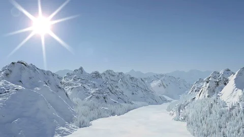 Mountains Drying Out (3D Rendering) Stock Footage 76837381