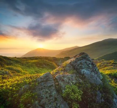 Mountains during sunset Stock Photos