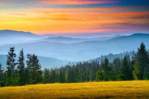 Mountains at dusk Stock Photos