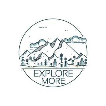 Mountains exploration card Stock Illustration