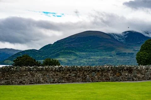 Mountains, Fields and Lake on Cloudy Day in Killarney Ireland Stock Photos