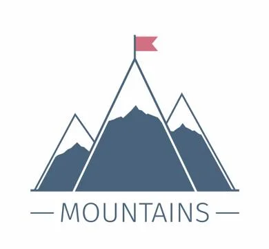 Mountains with Flag Stock-Illustration