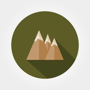 Mountains. Flat icon. Stock Illustration