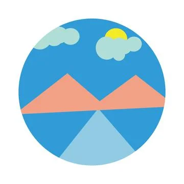 Mountains in flat style. Landscape with mountains. Vector illustration. Stock Illustration