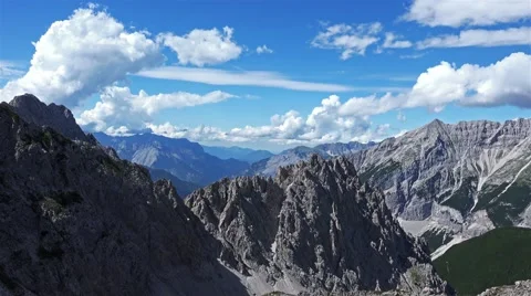 Mountains with flowing Clouds. View from the Peak Stock Footage 68846838