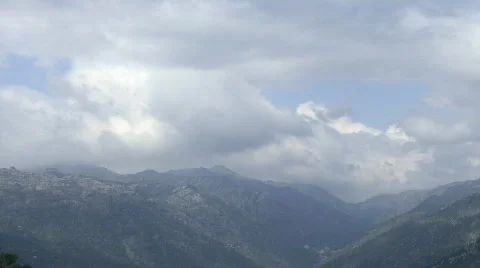 Mountains fog clouds time lapse Stock Footage 620153