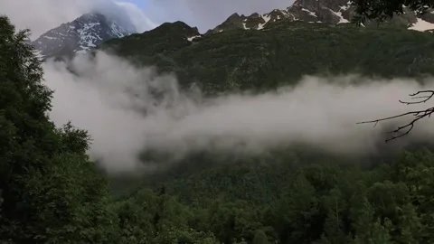 Mountains with fog Stock Footage 316946696