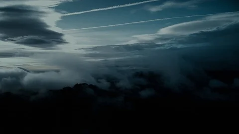 Mountains Fog at Night Stock Footage 103030633