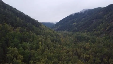 Mountains forest clouds Stock Footage 231315163