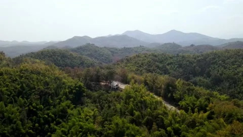 Mountains, forest, viewpoint, aerial drone shot, Stock Footage 148736068